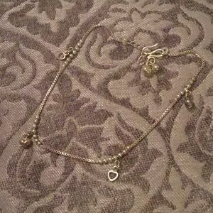 Sterling silver heart anklet